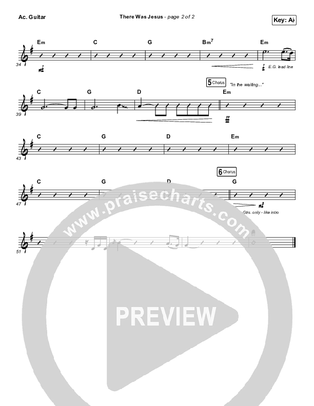 There Was Jesus Acoustic Guitar (Zach Williams / Dolly Parton)