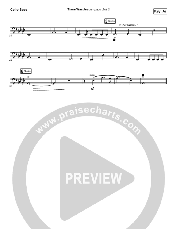 There Was Jesus Cello/Bass (Zach Williams / Dolly Parton)