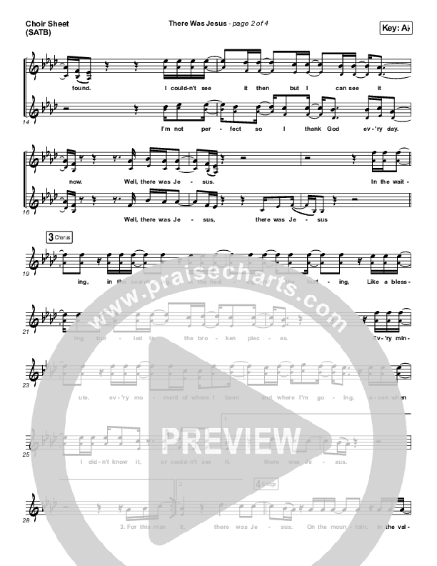 There Was Jesus Choir Sheet (SATB) (Print Only) (Zach Williams / Dolly Parton)