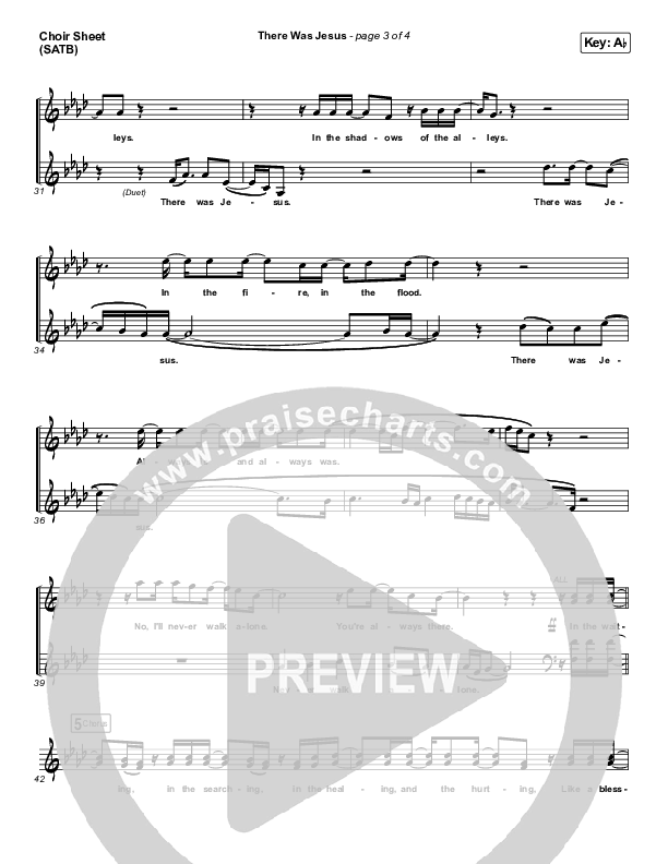 There Was Jesus Choir Sheet (SATB) (Print Only) (Zach Williams / Dolly Parton)