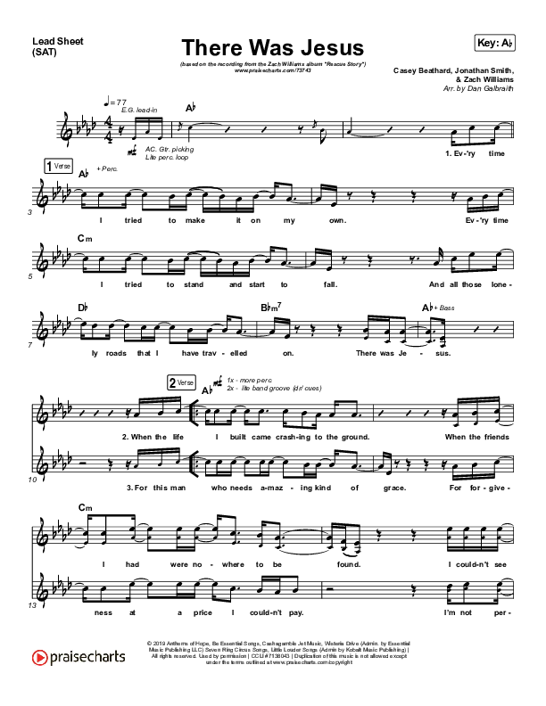 There Was Jesus Sheet Music PDF (Zach Williams / Dolly Parton