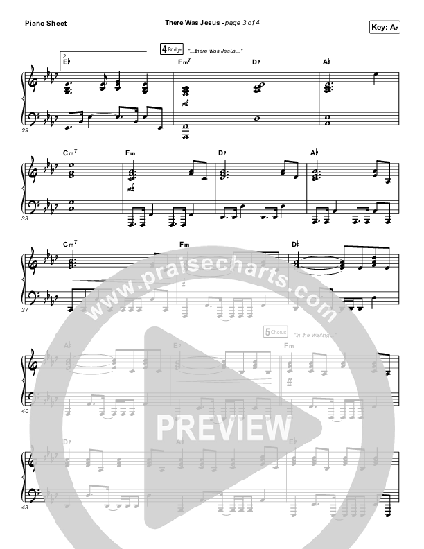 There Was Jesus Piano Sheet (Print Only) (Zach Williams / Dolly Parton)