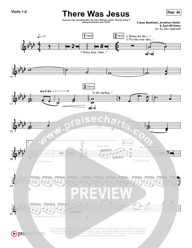 There Was Jesus Violin 1/2 (Zach Williams / Dolly Parton)