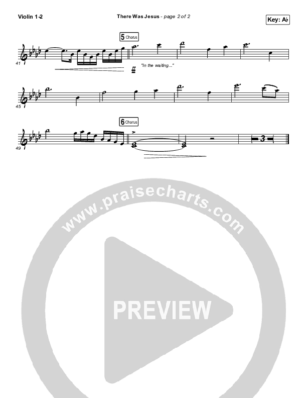 There Was Jesus Violin 1/2 (Zach Williams / Dolly Parton)