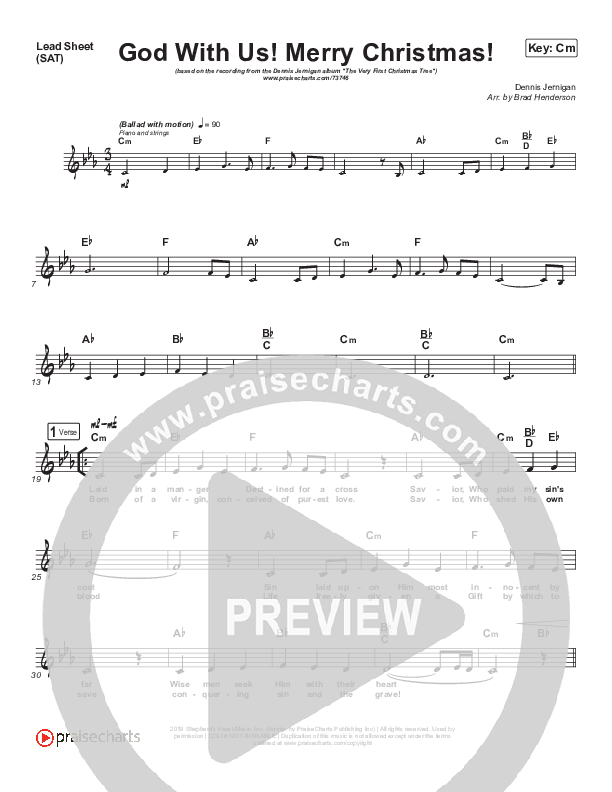 God With Us Merry Christmas Lead (SAT) (Dennis Jernigan)