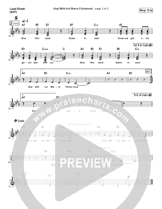 God With Us Merry Christmas Lead (SAT) (Dennis Jernigan)