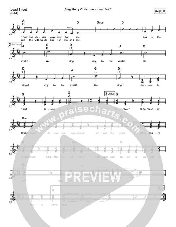 Sing Merry Christmas Lead (SAT) (Dennis Jernigan)