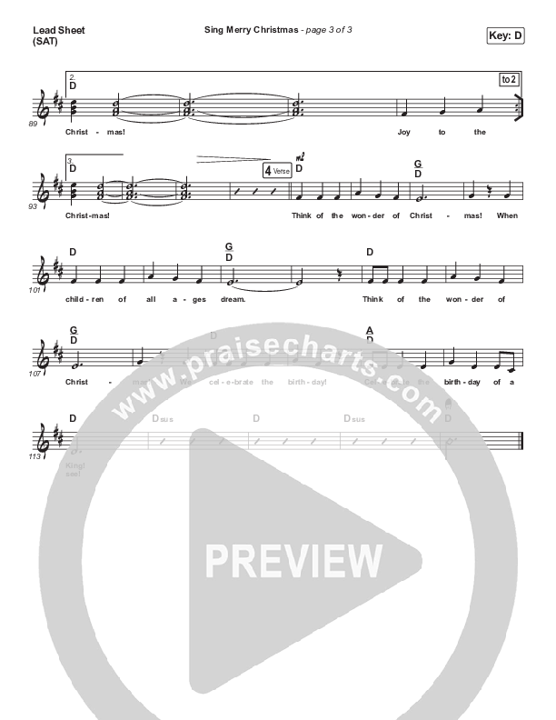 Sing Merry Christmas Lead (SAT) (Dennis Jernigan)