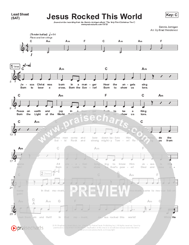 Jesus Rocked This World Lead (SAT) (Dennis Jernigan)