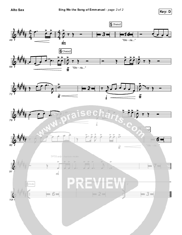 Sing We The Song Of Emmanuel Alto Sax (Matt Boswell / Matt Papa)