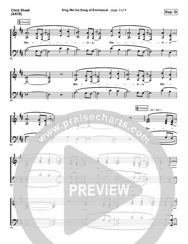 Sing We The Song Of Emmanuel Choir Sheet (SATB) (Matt Boswell / Matt Papa)