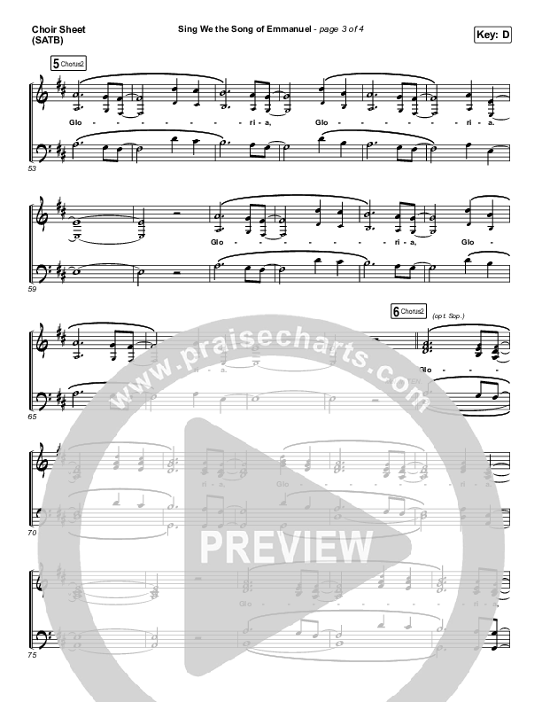 Sing We The Song Of Emmanuel Choir Vocals (SATB) (Matt Boswell / Matt Papa)