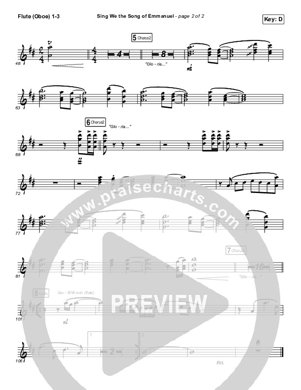 Sing We The Song Of Emmanuel Flute/Oboe 1/2/3 (Matt Boswell / Matt Papa)