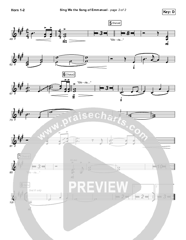 Sing We The Song Of Emmanuel French Horn 1/2 (Matt Boswell / Matt Papa)