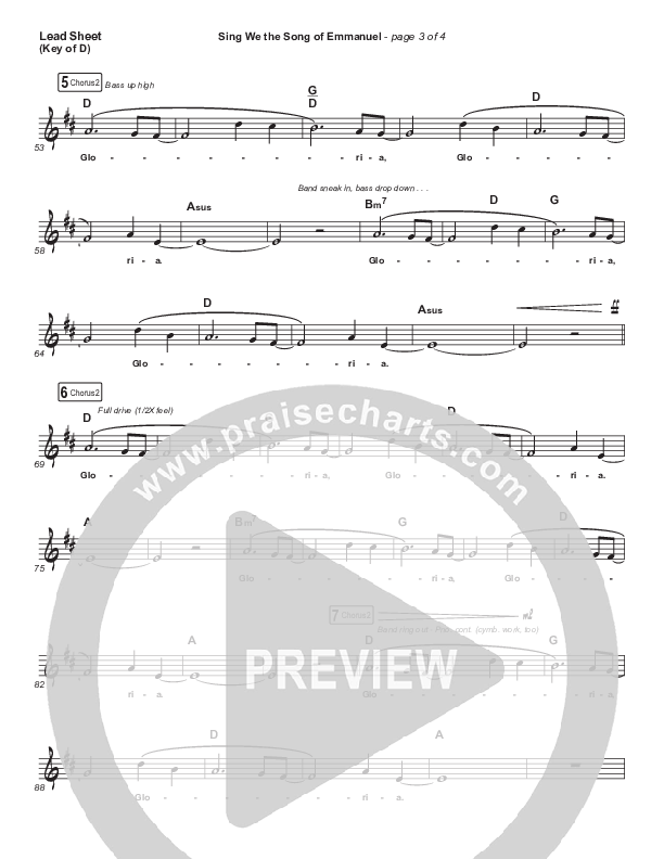 Sing We The Song Of Emmanuel Lead Sheet (Melody) (Matt Boswell / Matt Papa)