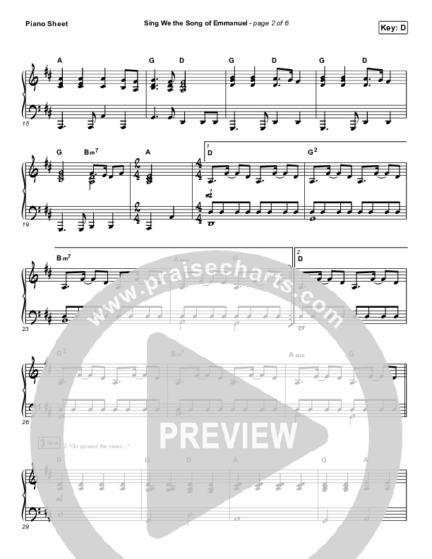 Sing We The Song Of Emmanuel Piano Sheet (Matt Boswell / Matt Papa)