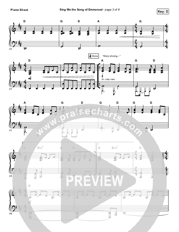 Sing We The Song Of Emmanuel Piano Sheet (Matt Boswell / Matt Papa)