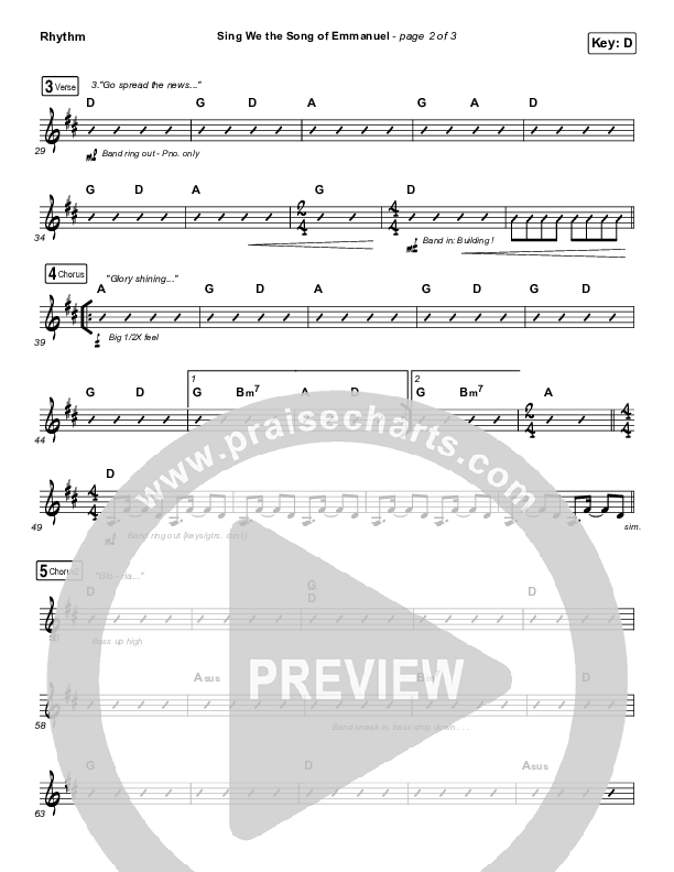 Sing We The Song Of Emmanuel Rhythm Chart (Matt Boswell / Matt Papa)
