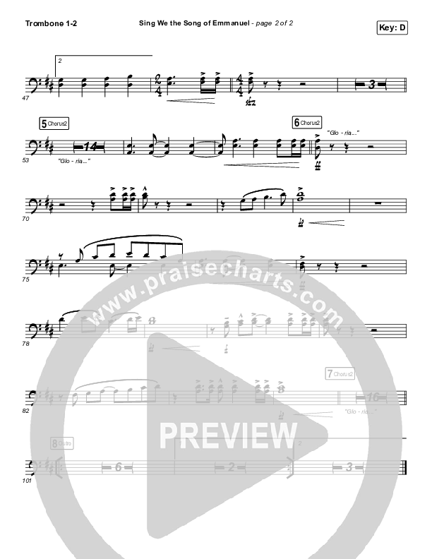 Sing We The Song Of Emmanuel Trombone 1/2 (Matt Boswell / Matt Papa)