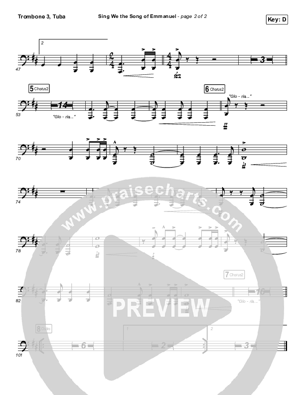 Sing We The Song Of Emmanuel Trombone 3/Tuba (Matt Boswell / Matt Papa)