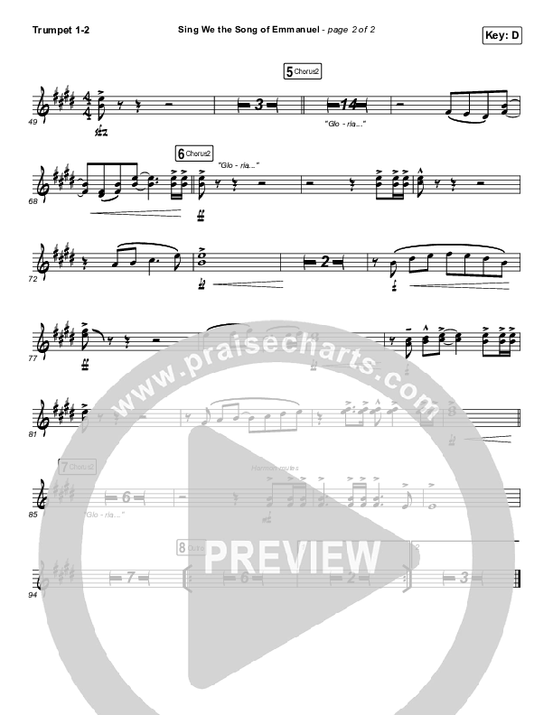 Sing We The Song Of Emmanuel Trumpet 1,2 (Matt Boswell / Matt Papa)