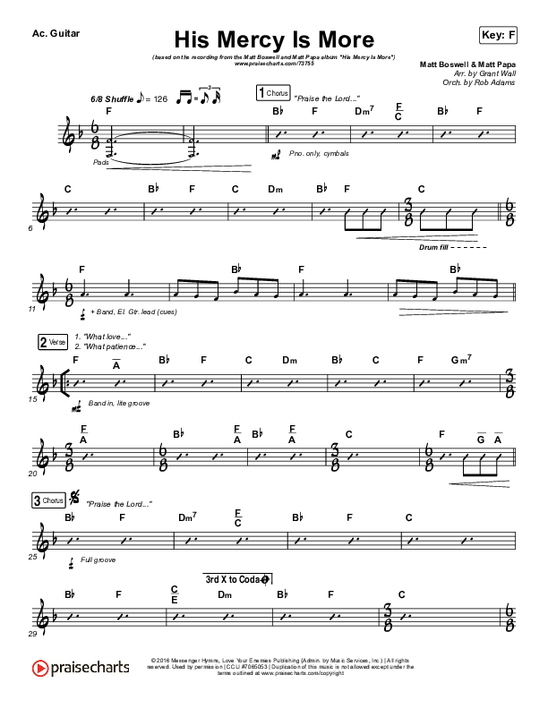 His Mercy Is More Acoustic Guitar (Matt Boswell / Matt Papa)