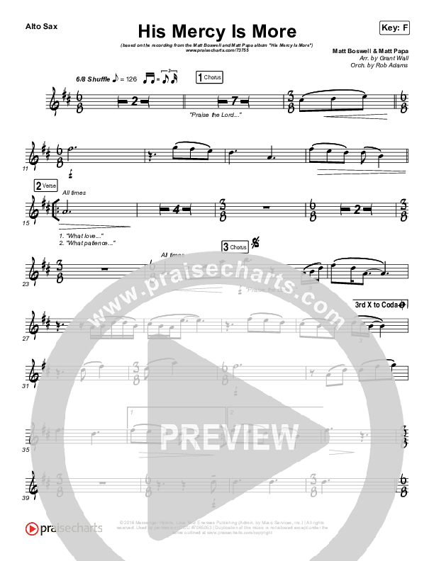 His Mercy Is More Alto Sax (Matt Boswell / Matt Papa)