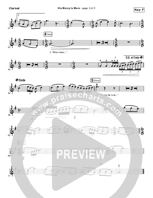 His Mercy Is More Clarinet 1,2 (Matt Boswell / Matt Papa)