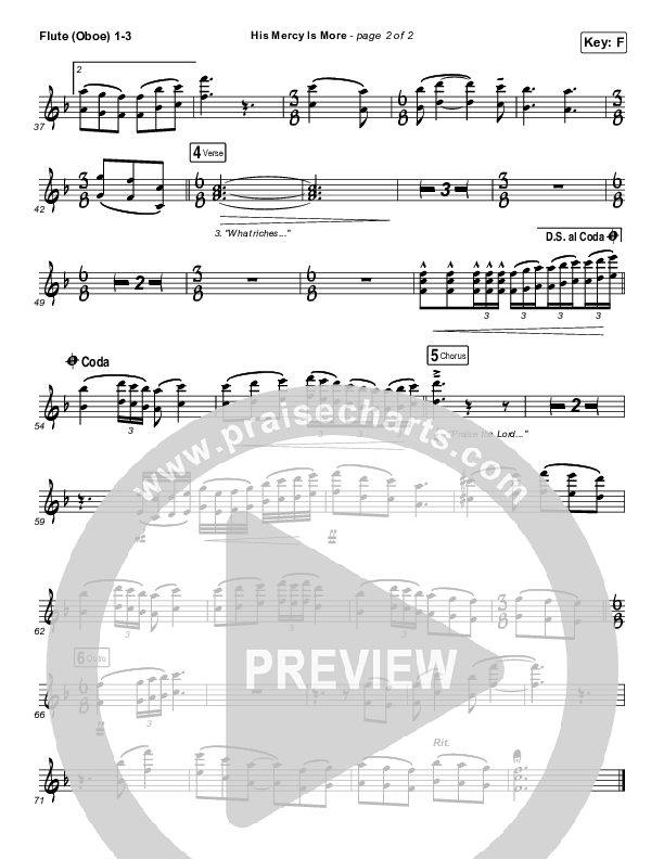 His Mercy Is More Flute/Oboe 1/2/3 (Matt Boswell / Matt Papa)