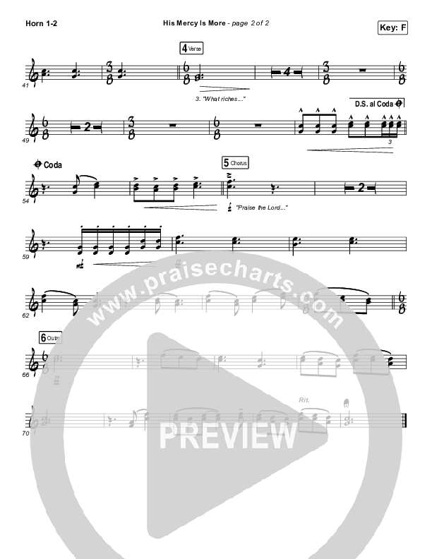 His Mercy Is More French Horn 1,2 (Matt Boswell / Matt Papa)