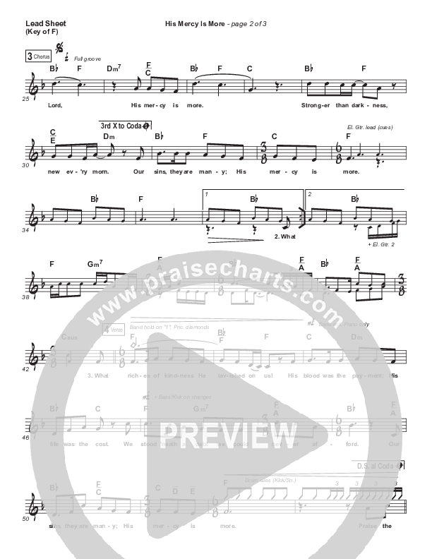 His Mercy Is More Lead Sheet (Melody) (Matt Boswell / Matt Papa)