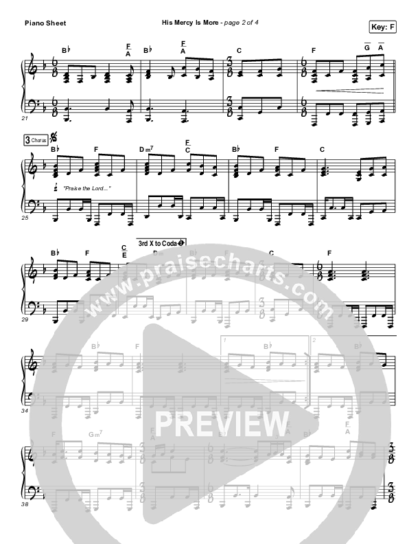 His Mercy Is More Piano Sheet (Matt Boswell / Matt Papa)
