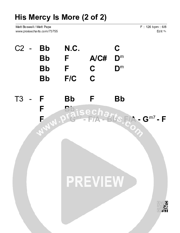 His Mercy Is More Stage Chart (Matt Boswell / Matt Papa)