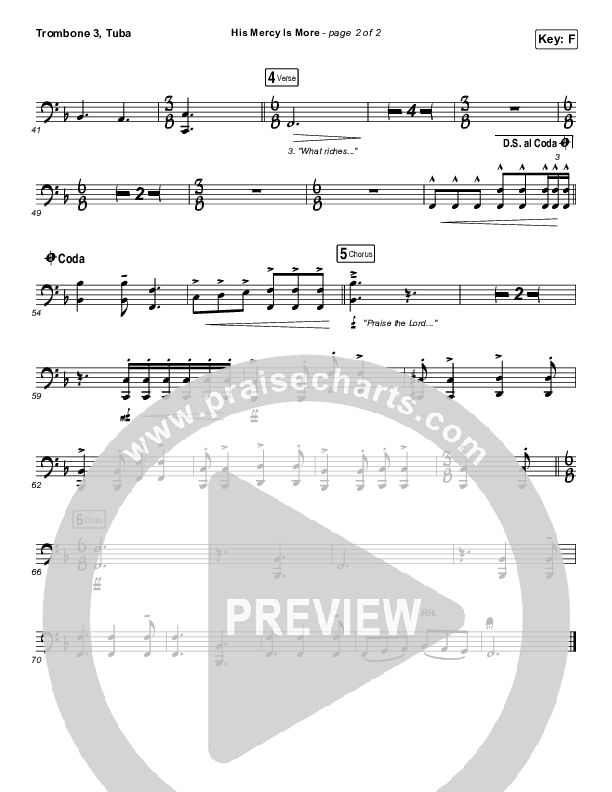 His Mercy Is More Trombone 3/Tuba (Matt Boswell / Matt Papa)