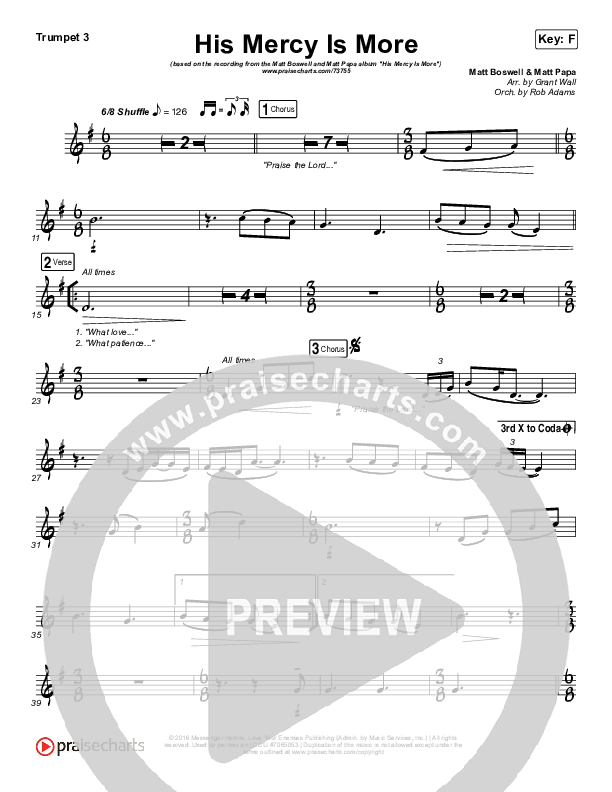 His Mercy Is More Trumpet 3 (Matt Boswell / Matt Papa)