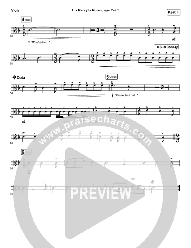 His Mercy Is More Viola (Matt Boswell / Matt Papa)