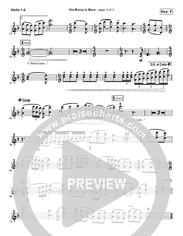 His Mercy Is More Violin 1,2 (Matt Boswell / Matt Papa)