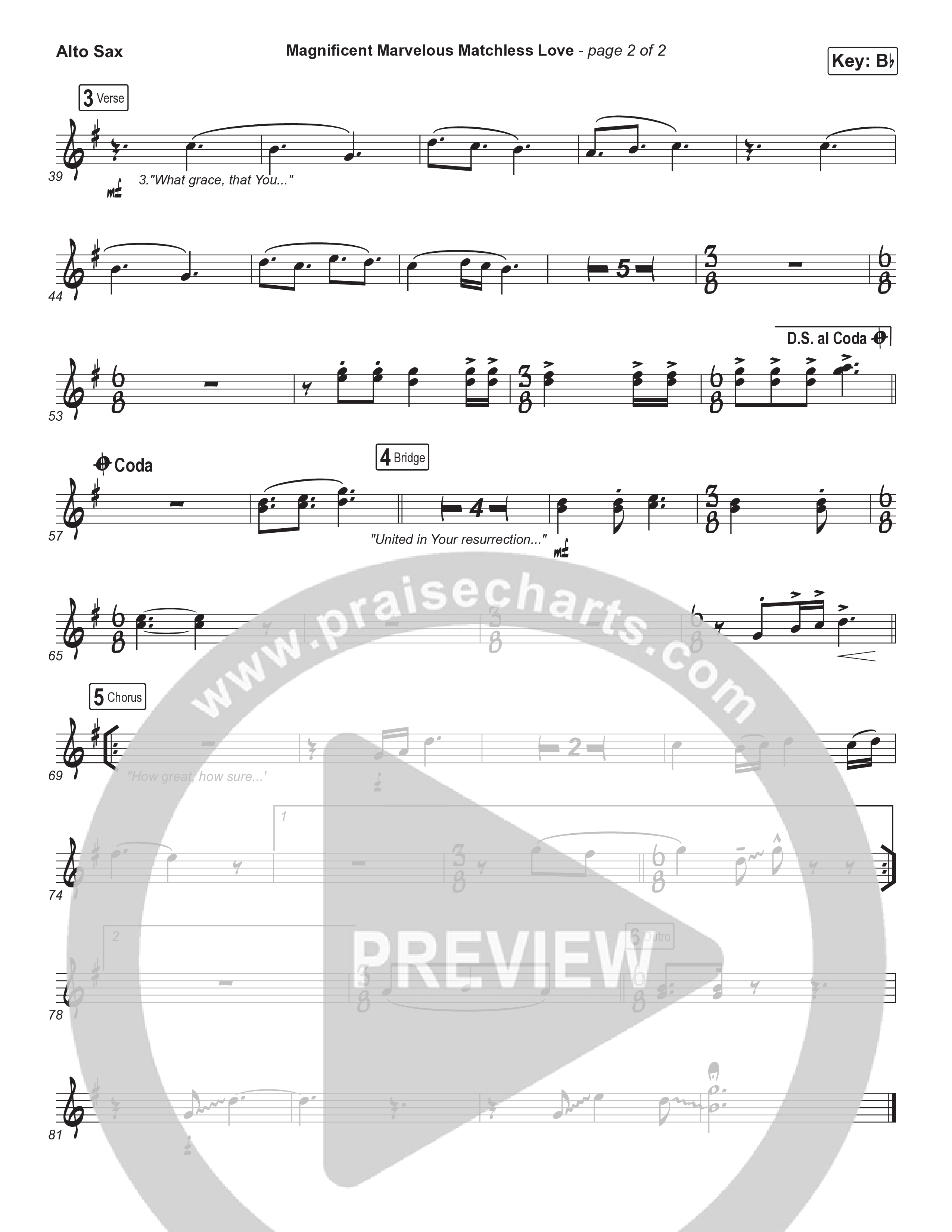 Magnificent Marvelous Matchless Love Alto Sax (Matt Boswell / Matt Papa)