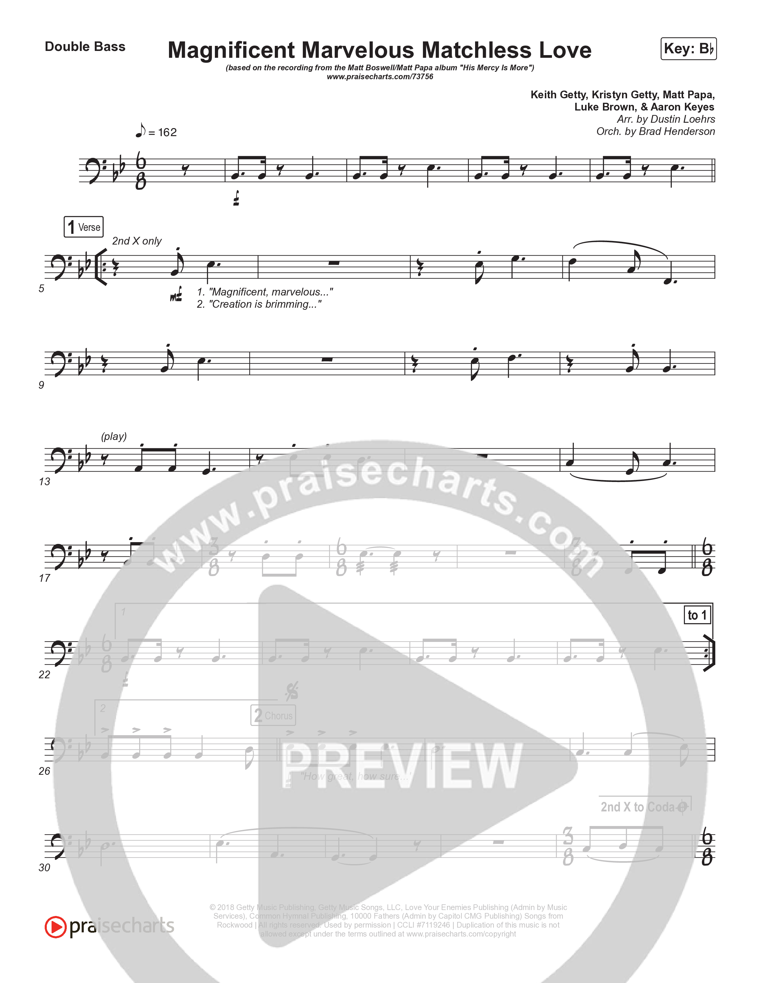 Magnificent Marvelous Matchless Love Double Bass (Matt Boswell / Matt Papa)