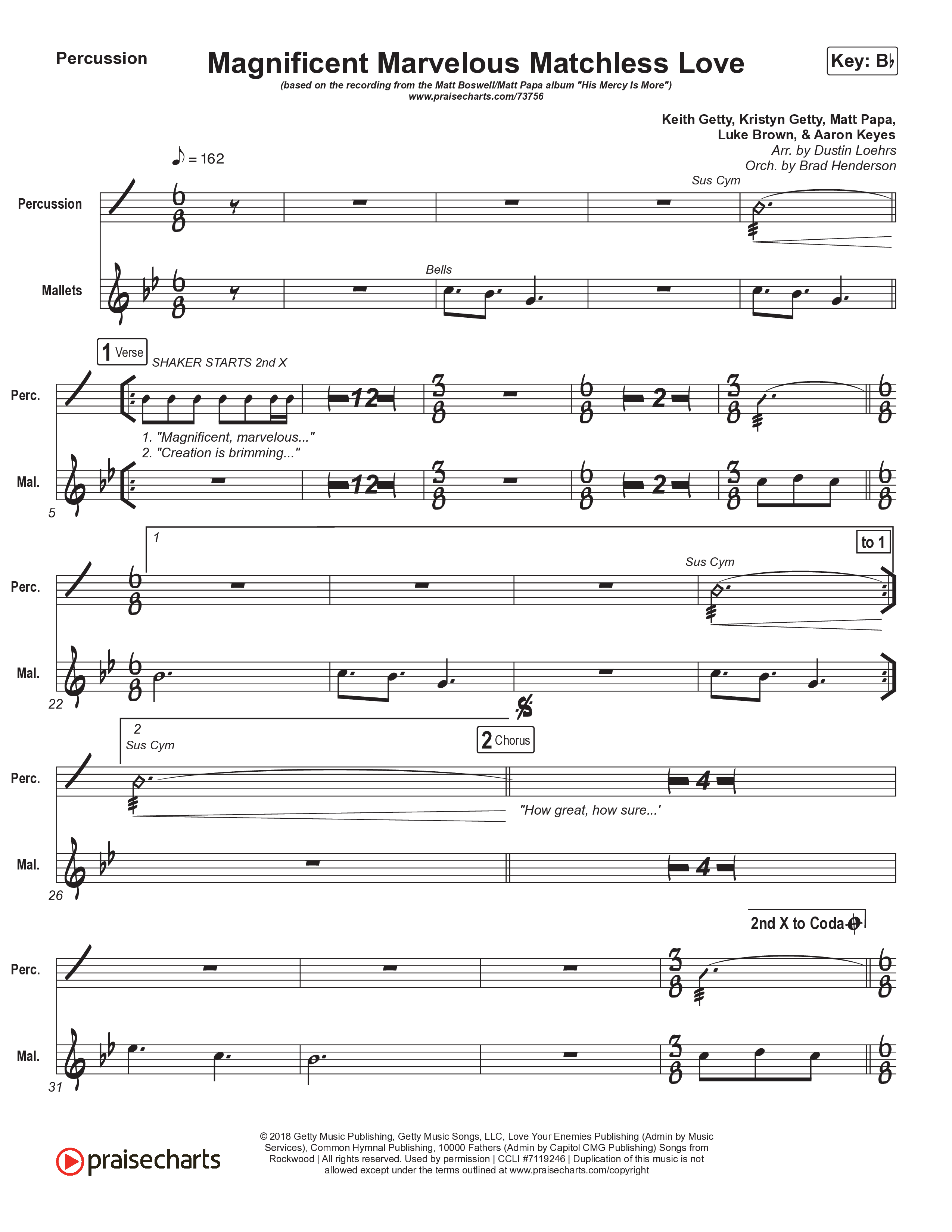 Magnificent Marvelous Matchless Love Percussion (Matt Boswell / Matt Papa)