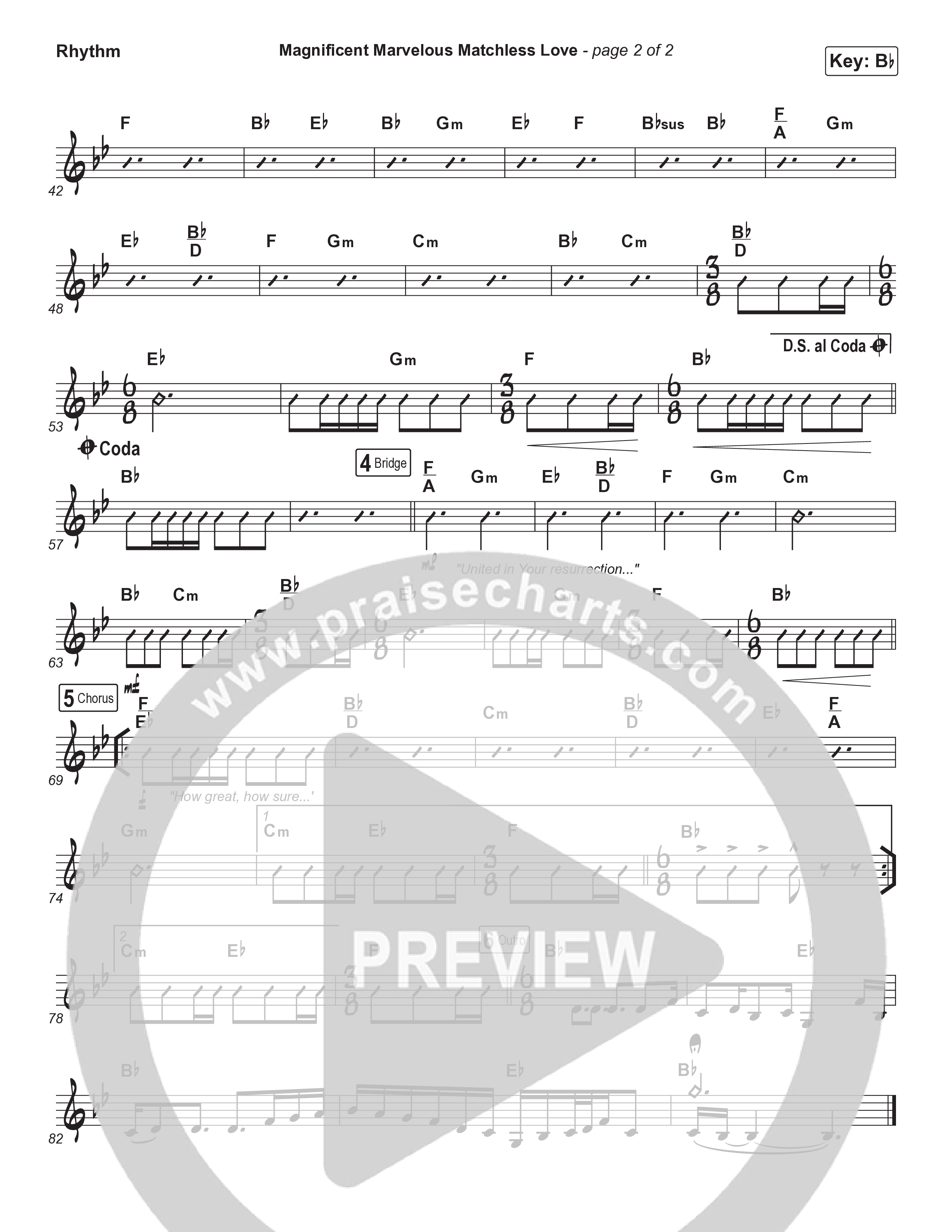 Magnificent Marvelous Matchless Love Rhythm Chart (Matt Boswell / Matt Papa)