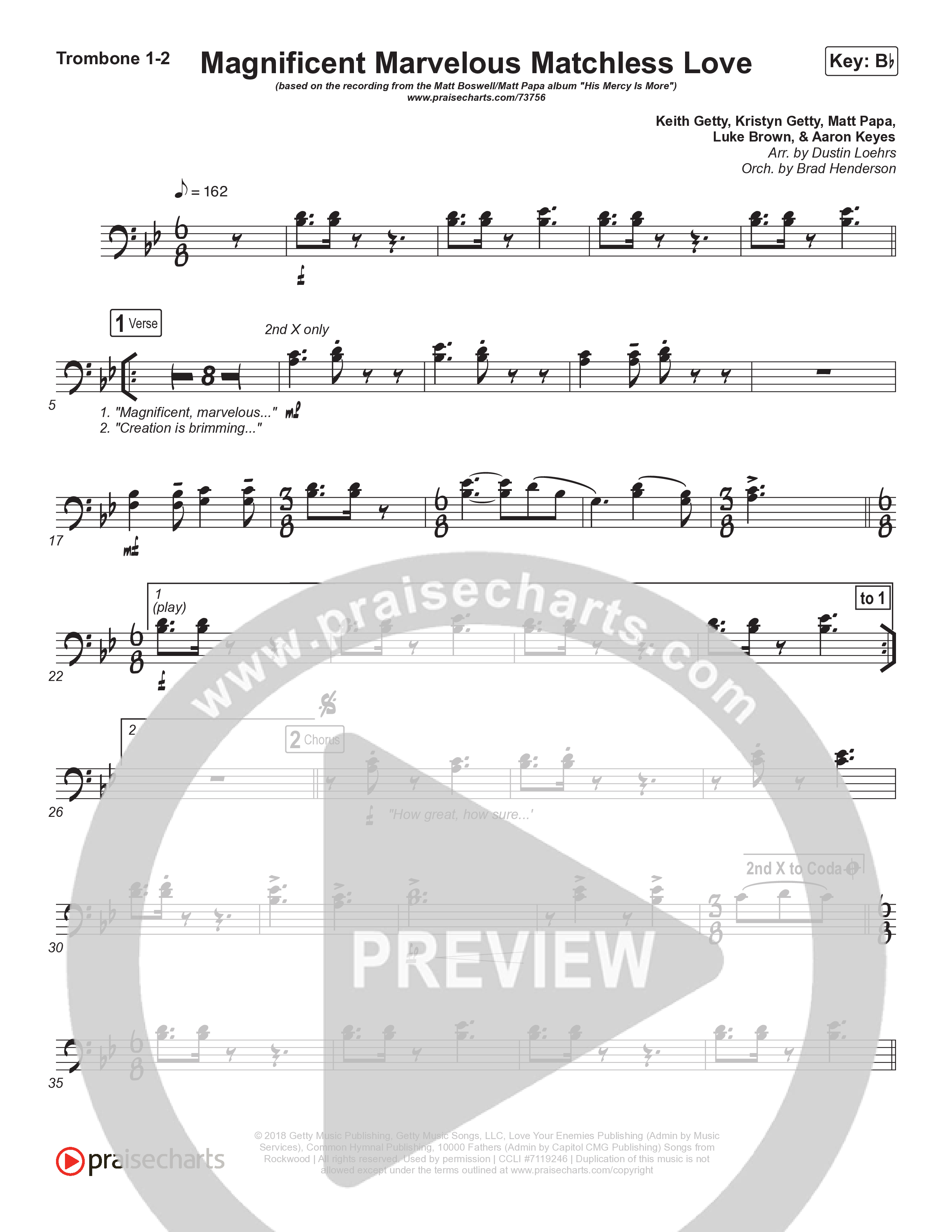 Magnificent Marvelous Matchless Love Trombone 1/2 (Matt Boswell / Matt Papa)