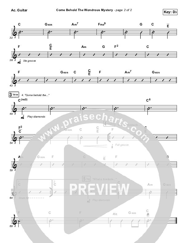 Come Behold The Wondrous Mystery Acoustic Guitar (Matt Boswell / Matt Papa / Kristyn Getty)