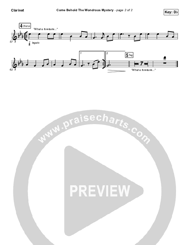 Come Behold The Wondrous Mystery Clarinet (Matt Boswell / Matt Papa / Kristyn Getty)