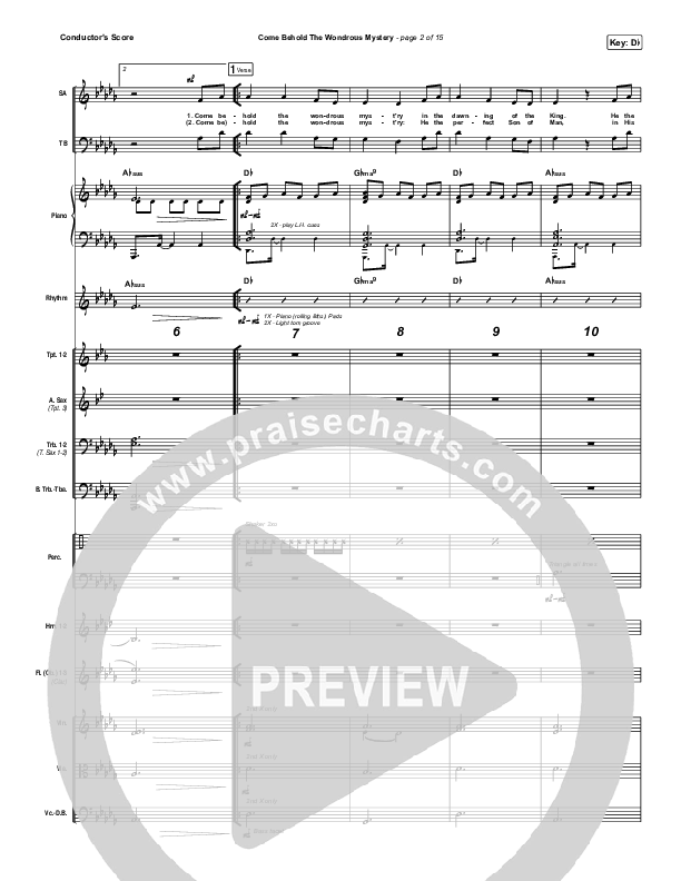 Come Behold The Wondrous Mystery Conductor's Score (Matt Boswell / Matt Papa / Kristyn Getty)