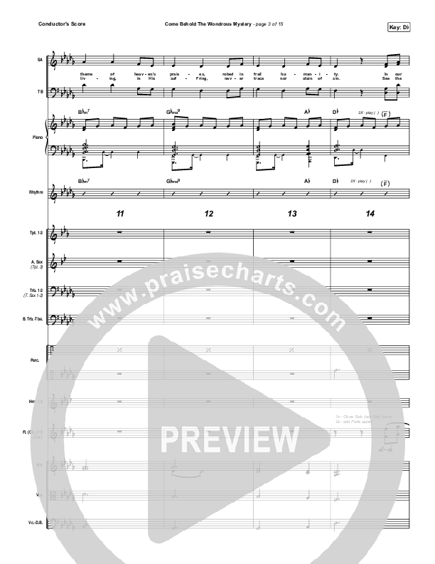 Come Behold The Wondrous Mystery Conductor's Score (Matt Boswell / Matt Papa / Kristyn Getty)