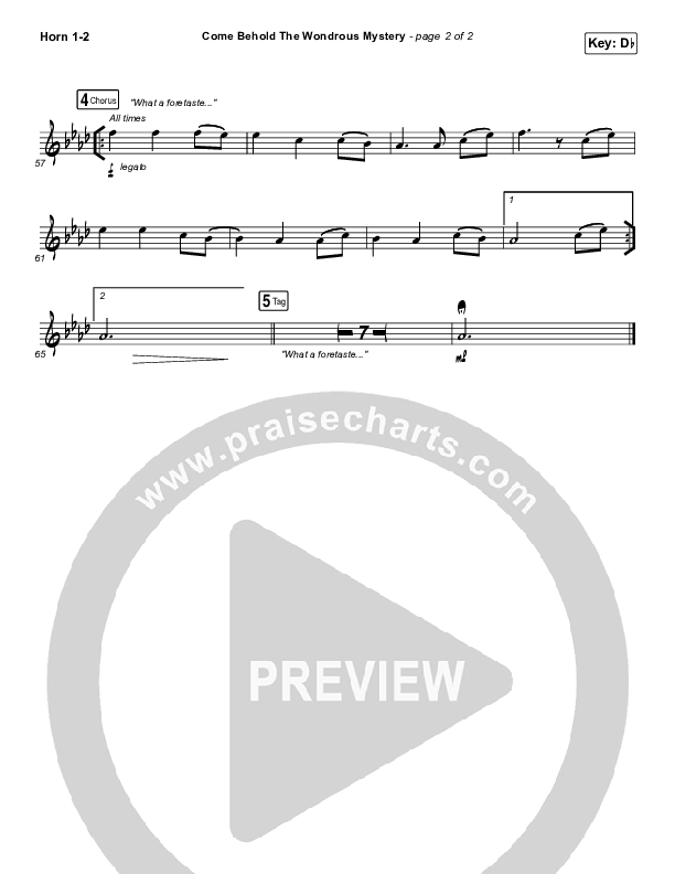 Come Behold The Wondrous Mystery French Horn 1/2 (Matt Boswell / Matt Papa / Kristyn Getty)