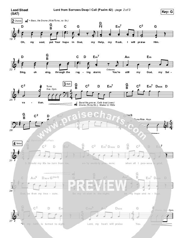 Lord From Sorrows Deep I Call (Psalm 42) Lead Sheet (SAT) (Matt Boswell / Matt Papa)