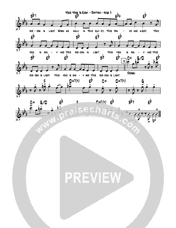 Your Yoke Is Easy Lead Sheet (Rebecca Hardiman)