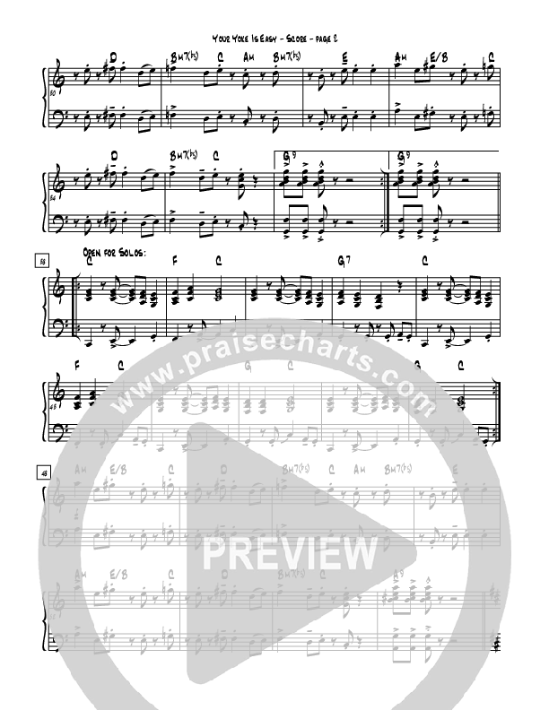 Your Yoke Is Easy Piano Sheet (Rebecca Hardiman)